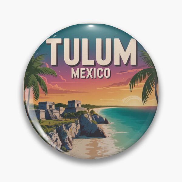 Item preview, Vintage Boho Tulum Mexico Travel Poster – Mayan Ruins and Tropical Sunset designed and sold by Timeless Design.