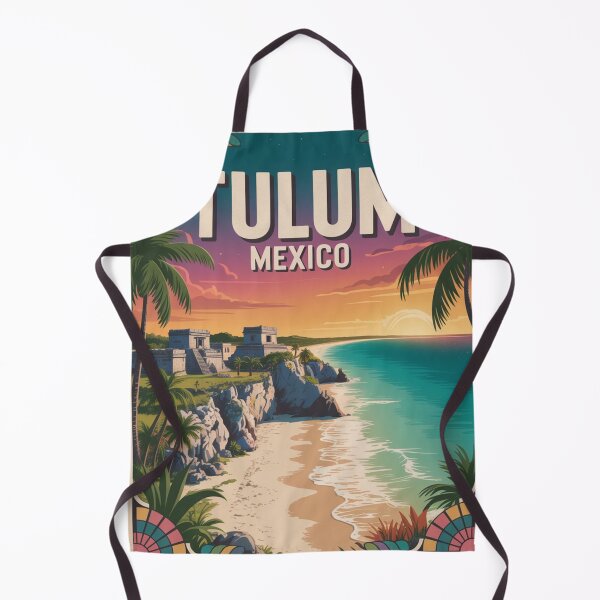 Item preview, Vintage Boho Tulum Mexico Travel Poster – Mayan Ruins and Tropical Sunset designed and sold by Timeless Design.