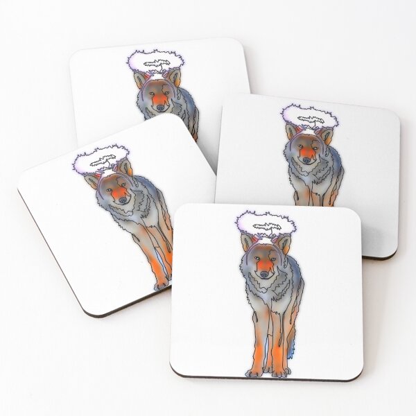 Item preview, Wolf Wearing an Angel Halo – animalzinhats designed and sold by Ashley’sAnimalz.