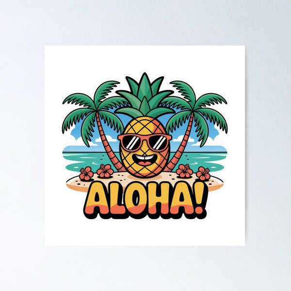 Item preview, Cartoon Pineapple Tropical Style designed and sold by ArtQueen777.
