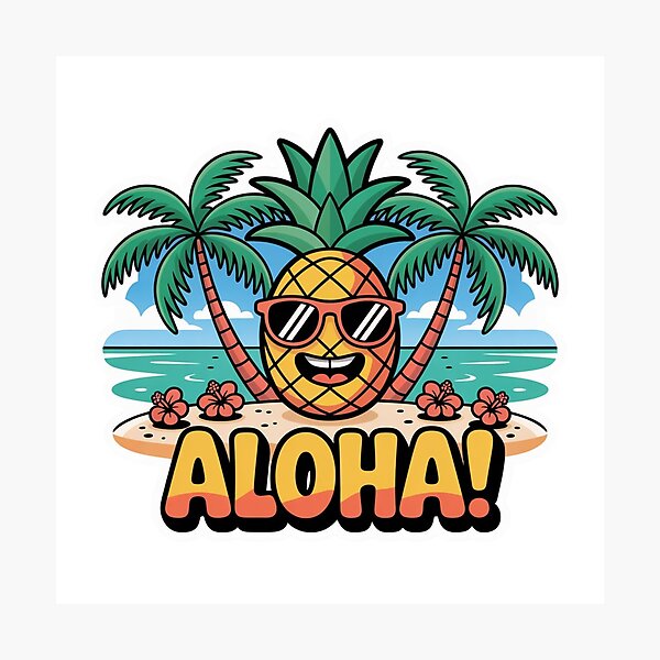 Item preview, Cartoon Pineapple Tropical Style designed and sold by ArtQueen777.