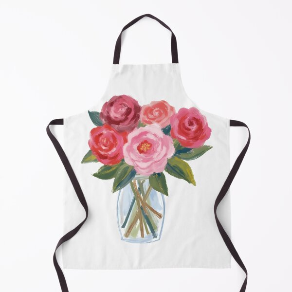 Item preview, Elegant Red and Pink Flower Bouquet in Vase – Watercolor Style designed and sold by Pixel--Threads.