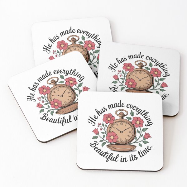 Item preview, He Has Made Everything Beautiful in Its Time - Ecclesiastes 3:11 Vintage Pocket Watch Floral Bible Verse Design designed and sold by HahaHandlesHub.