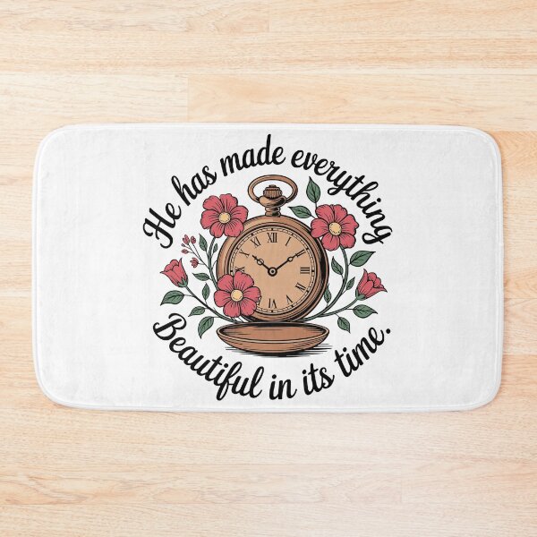 Item preview, He Has Made Everything Beautiful in Its Time - Ecclesiastes 3:11 Vintage Pocket Watch Floral Bible Verse Design designed and sold by HahaHandlesHub.