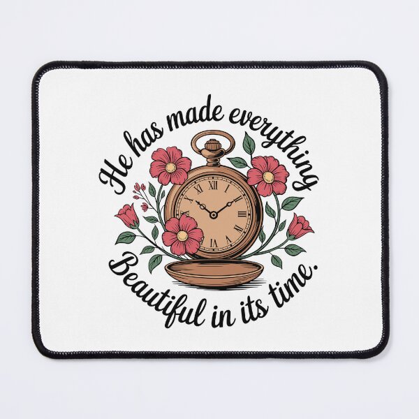 Item preview, He Has Made Everything Beautiful in Its Time - Ecclesiastes 3:11 Vintage Pocket Watch Floral Bible Verse Design designed and sold by HahaHandlesHub.