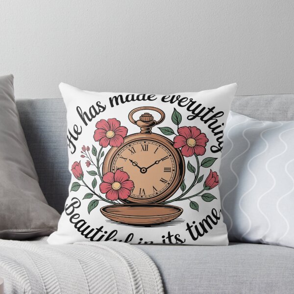Item preview, He Has Made Everything Beautiful in Its Time - Ecclesiastes 3:11 Vintage Pocket Watch Floral Bible Verse Design designed and sold by HahaHandlesHub.
