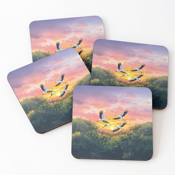 Item preview, Majestic storks in flight at sunset designed and sold by Marcu Ioachim.