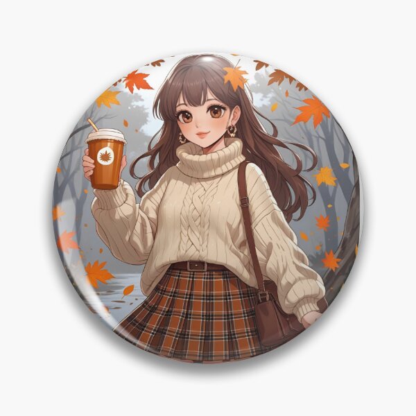Item preview, Cozy Autumn Kawaii Anime Girl Sticker | Pumpkin Spice Season  designed and sold by Syraform.