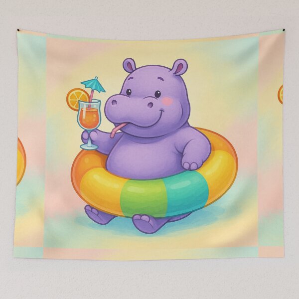 Item preview, Summer Hippo Vibes designed and sold by Zenvo.