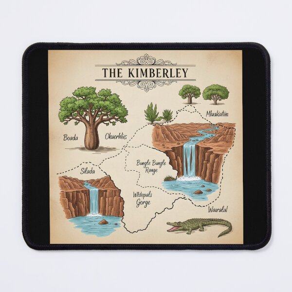 Artikelvorschau, Der Kimberley Explorer: Eine Abenteuerkarte im Vintage-Stil entworfen und verkauft von Digital Dreams Arts.