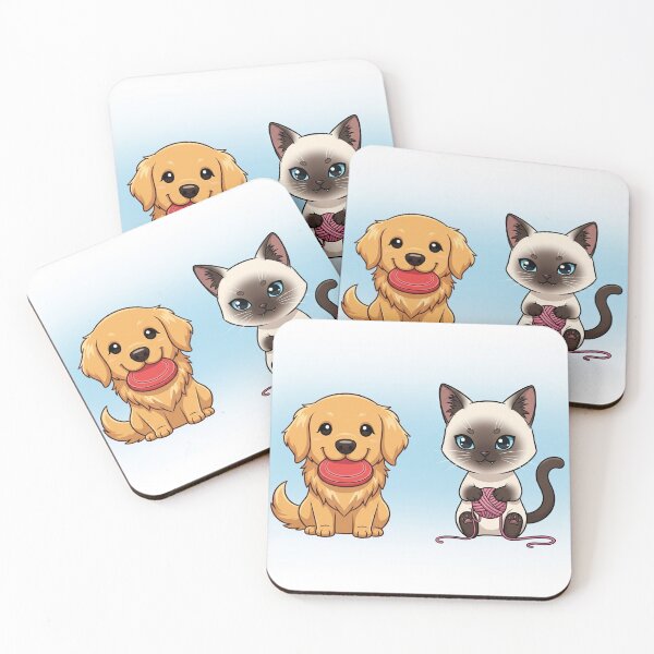 Item preview, Paws & Play – Cute Dog and Cat Cartoon designed and sold by Katji01.