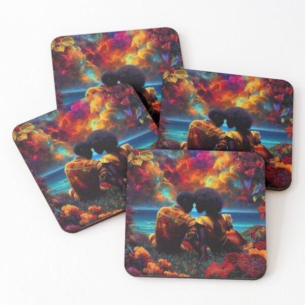 Item preview,  Sunset Souls: Afrofuturist Lovers at the Edge of the World designed and sold by Blackcanvas444.