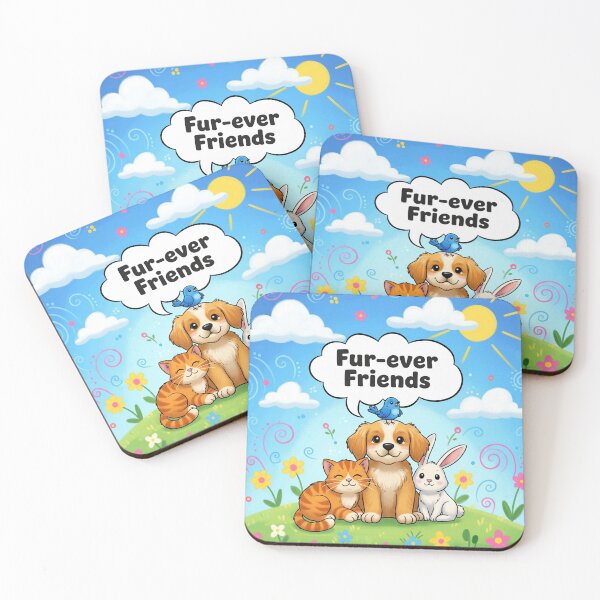Item preview, Fur-ever Friends – Cute Animal Friendship Illustration designed and sold by Katji01.