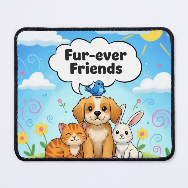 Item preview, Fur-ever Friends – Cute Animal Friendship Illustration designed and sold by Katji01.