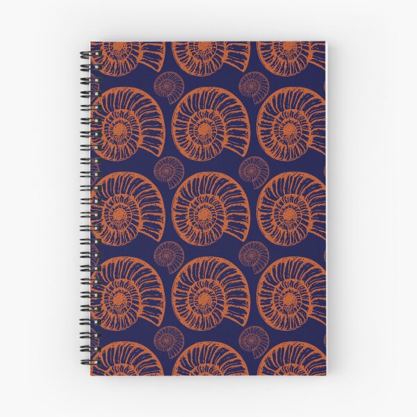 Item preview, Orange and blue shells, Fabric pattern seamless designed and sold by iSaRinRaDa.
