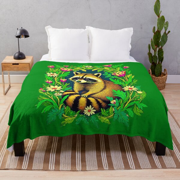 Item preview, Raccoon in the Middle of Wildflower Garden designed and sold by Marymarice.