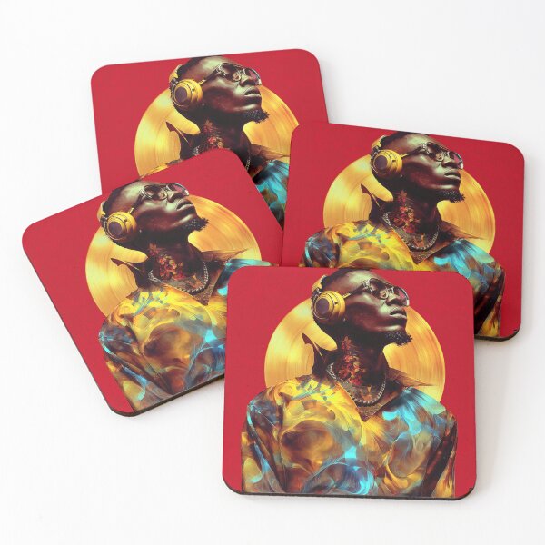 Item preview,  Golden Frequency: Afrofuturist DJ Halo Portrait designed and sold by Blackcanvas444.