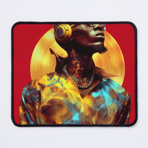 Item preview,  Golden Frequency: Afrofuturist DJ Halo Portrait designed and sold by Blackcanvas444.