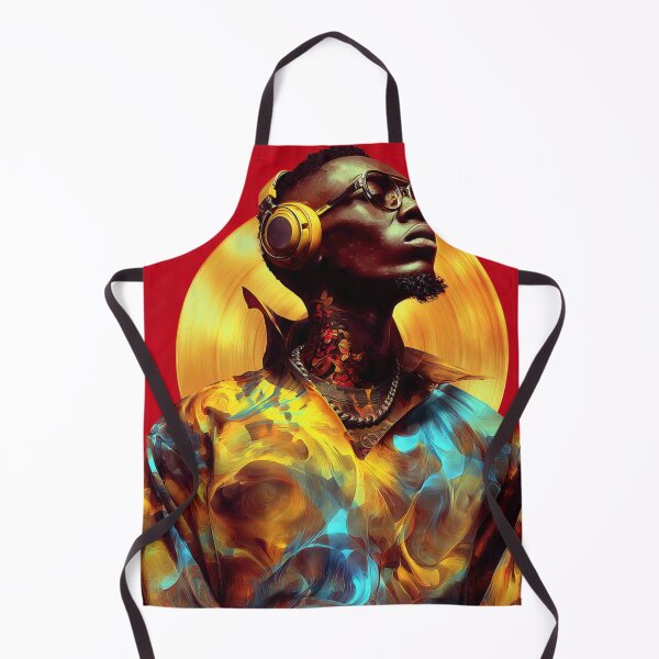 Item preview, Golden Frequency: Afrofuturist DJ Halo Portrait designed and sold by Blackcanvas444.