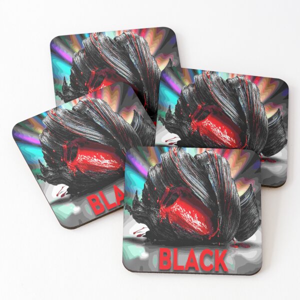Item preview,  Black Surge: Abstract Power in Red & Ebony designed and sold by Blackcanvas444.
