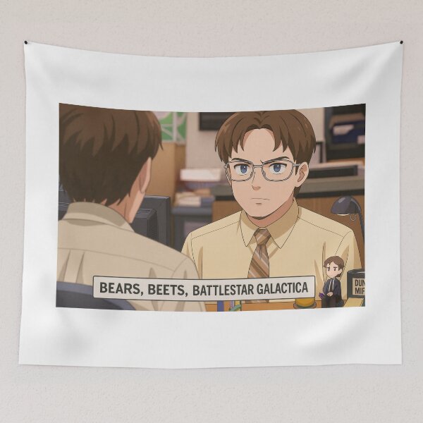 Item preview, “Bears, Beets, Battlestar Galactica” – The Office Anime Style designed and sold by Enea Kelo.