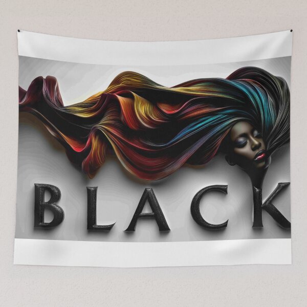 Item preview, Black Elegance: Flowing Afrocentric Hair Portrait designed and sold by Blackcanvas444.