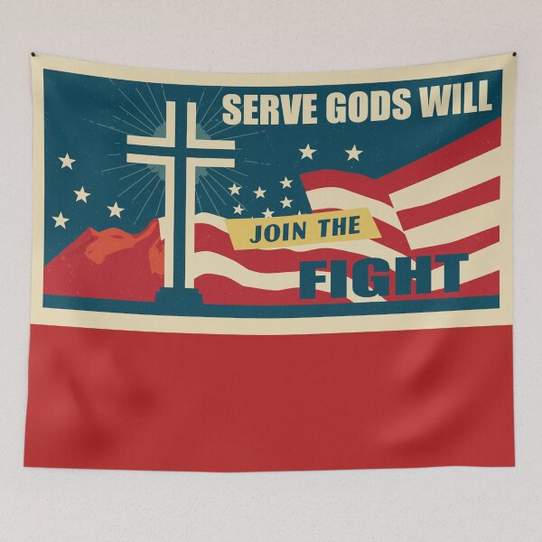 Item preview, Serves Gods Will, Join the Fight designed and sold by GOD IS GOOD.