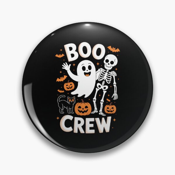 Item preview, Boo Crew Distressed Halloween – Funny Ghost, Skeleton designed and sold by DoorwayThreads.
