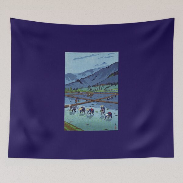 Item preview, Japanese Kasamatsu Rice Planting Mountain Art designed and sold by Martstore.
