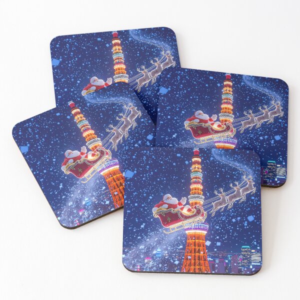 Item preview, Santa’s Sleigh Over Tokyo Tower Magical Christmas Night designed and sold by acceleratorhams.