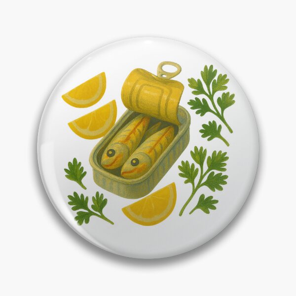 Item preview, Mediterranean Picnic Still Life – Mackerel Tin Art designed and sold by FTS-Studio.