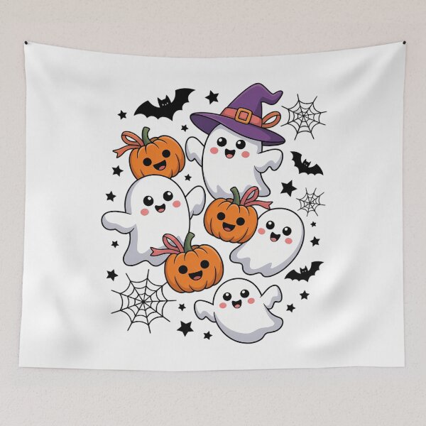 Item preview, Coquette Bow Pumpkin Halloween Ghost Spooky Season Pumpkin designed and sold by DoorwayThreads.