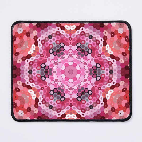 Item preview, Hex Mandala Pink Red and White designed and sold by WormholeOrbital.