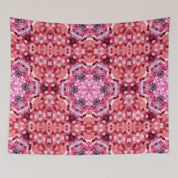Item preview, Hex Mandala Pink Red and White designed and sold by WormholeOrbital.