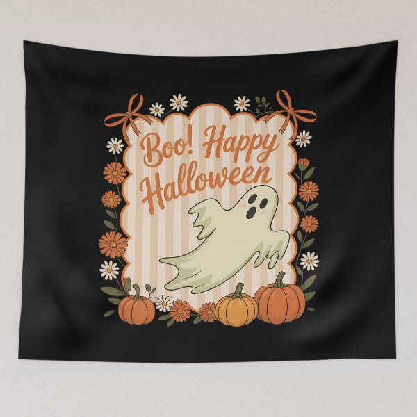 Item preview, Coquette Ghost Floral Girly Pumpkin Fall Halloween designed and sold by DoorwayThreads.