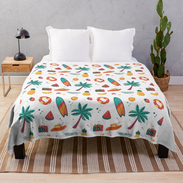 Item preview, Tropical Summer Pattern – Palm Trees, Surf and Fruits designed and sold by Jamildesign.
