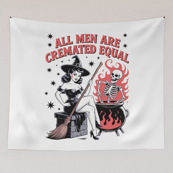 Item preview, Funny All Men Are Cremated Equal Halloween Witch designed and sold by DoorwayThreads.