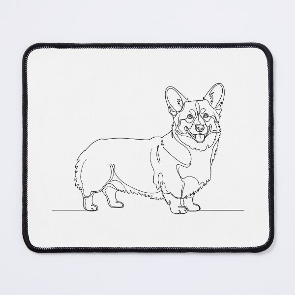 Item preview, minimalist single-line corgi outline for modern style designed and sold by zoughlal.
