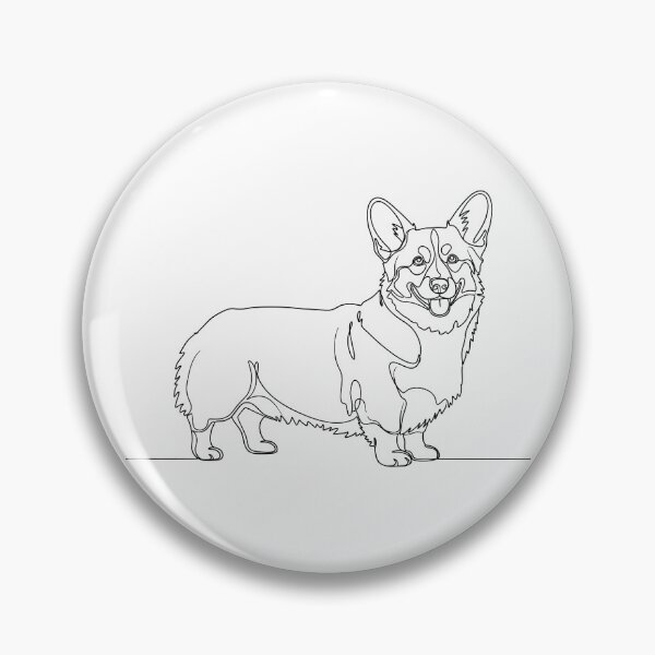 Item preview, minimalist single-line corgi outline for modern style designed and sold by zoughlal.