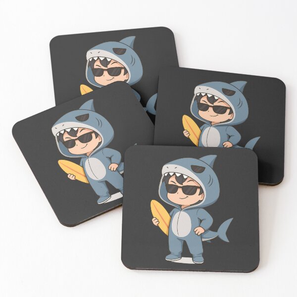 Item preview, Cool Shark Surfer – Cute Chibi Shark Hoodie with Surfboard Design designed and sold by ColorSplash123.