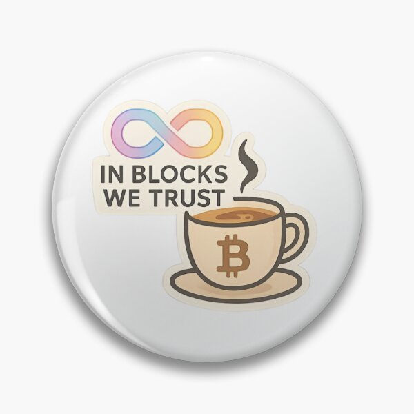 Item preview, Coffee cup with Bitcoin logo – "In Blocks We Trust" designed and sold by RobinDoodles.