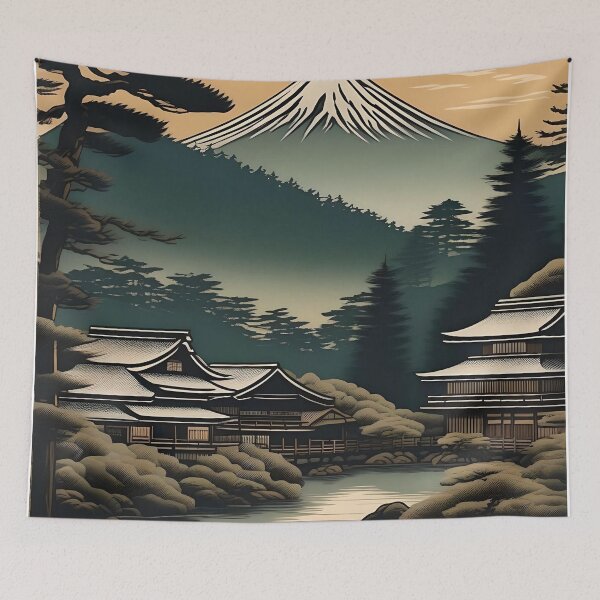 Item preview, Mount Fuji Sunrise – Japanese Wood Block Print Landscape designed and sold by Vandy Fullam.