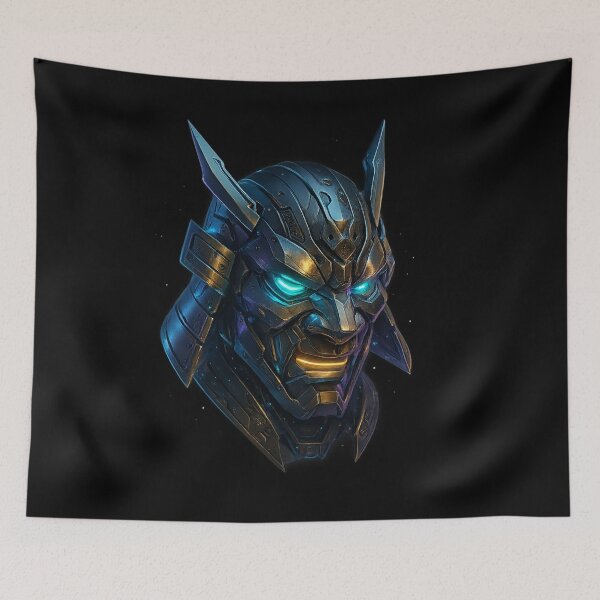 Item preview, Cyber Samurai – Neon Warrior Mask designed and sold by ArcadiaSilence.