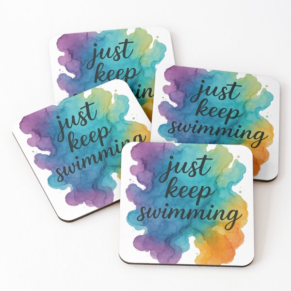 Item preview, Just Keep Swimming - Alcohol Ink Illustration designed and sold by optimusprime39.