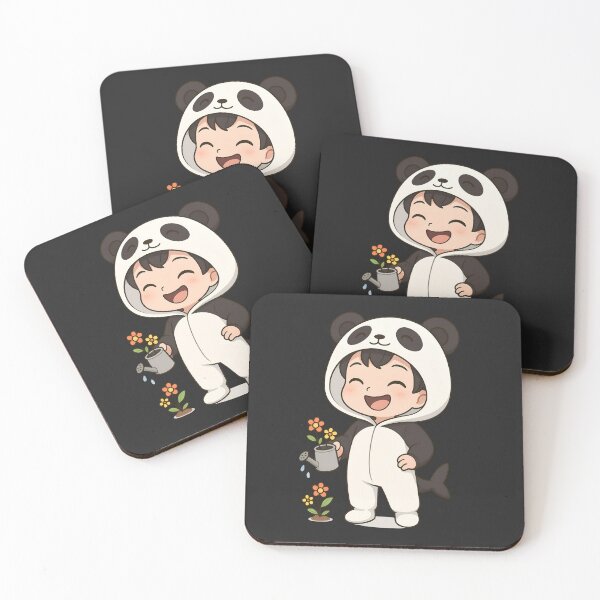 Item preview, Giggly Panda Gardener – Cute Chibi Panda Hoodie Flower Watering Design designed and sold by ColorSplash123.