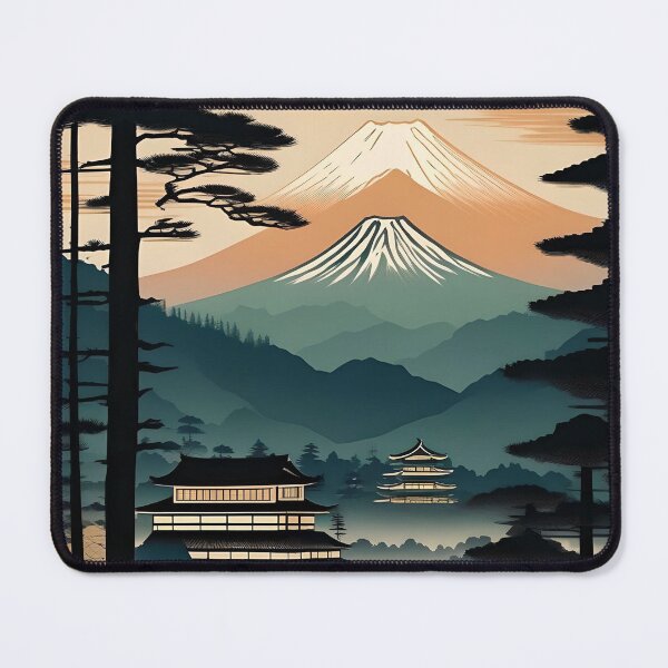 Item preview, Vintage Japan Village – Edo Style Woodblock Mountain Scene designed and sold by Vandy Fullam.
