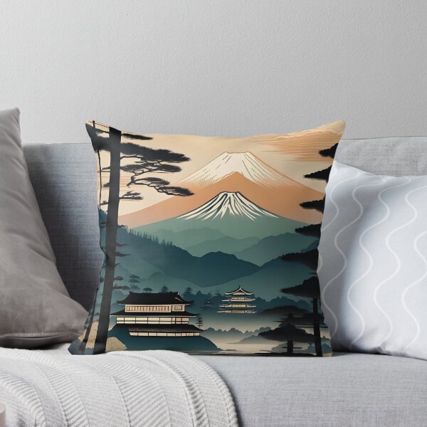 Item preview, Vintage Japan Village – Edo Style Woodblock Mountain Scene designed and sold by Vandy Fullam.