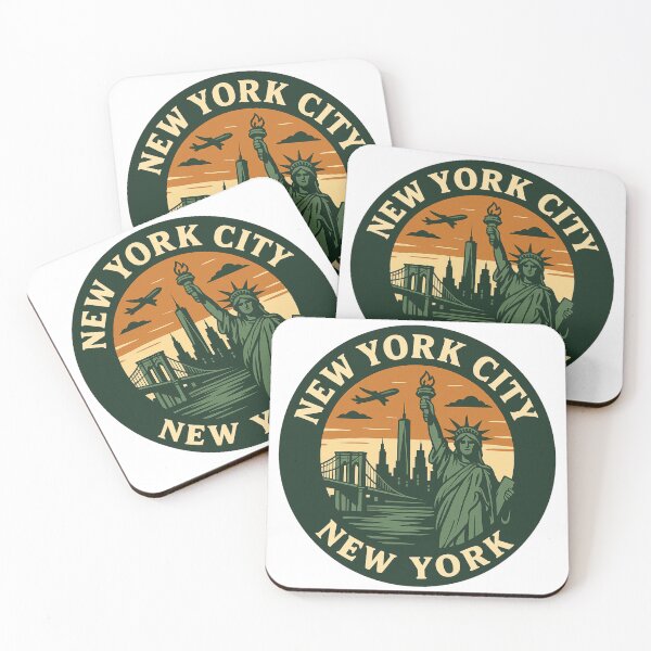 Item preview, Vintage New York City Circular Design – Retro NYC Skyline & Statue of Liberty designed and sold by Rhu Creations.