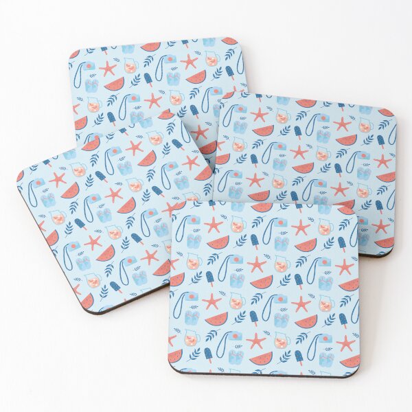 Item preview, Tropical Summer Pattern: Buoys, Surf, Watermelon & Fruits designed and sold by Jamildesign.