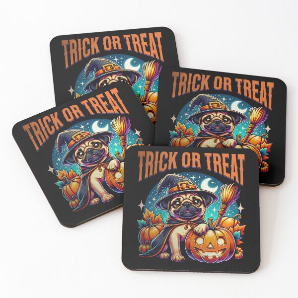 Item preview, Trick or Treat Pug Witch Halloween  Gift designed and sold by Guarddogdrive.